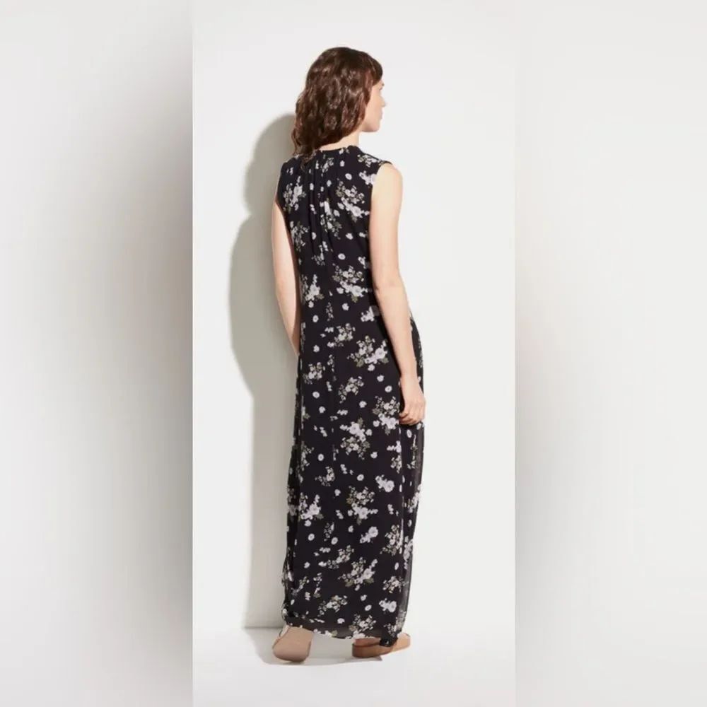 Vince Tossed Floral Sleeveless Silk Maxi Dress - Picture 3 of 8
